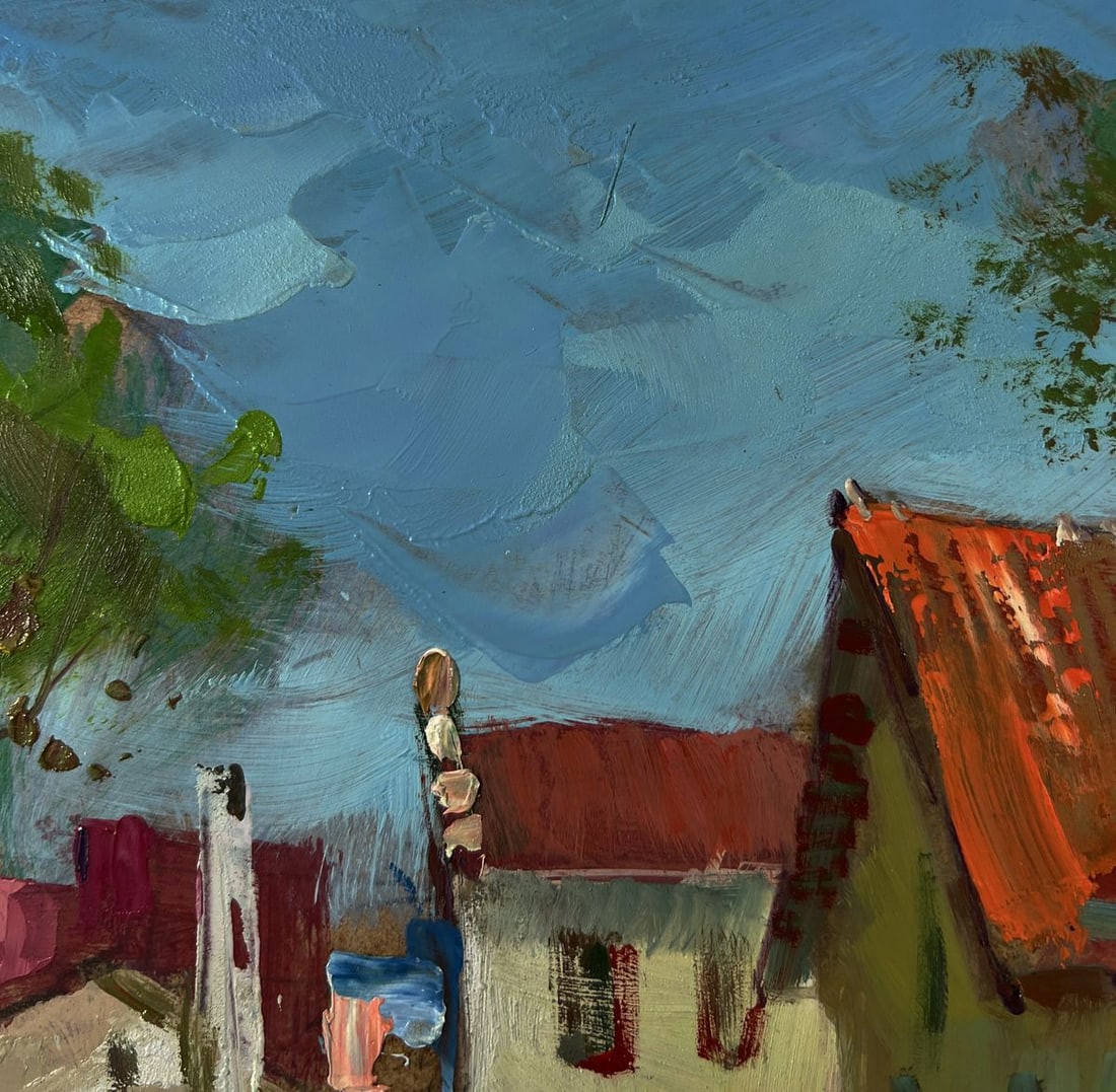 Oil painting Village stream Yuriy Suprunchuk - 5