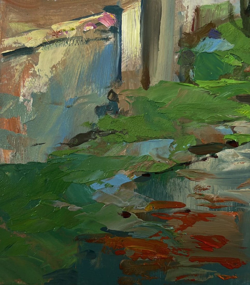 Oil painting Village stream Yuriy Suprunchuk - 7
