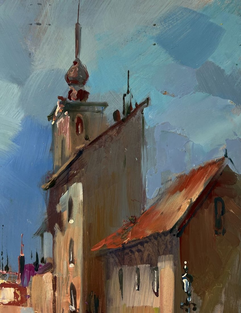 Oil painting City with a river Yuriy Suprunchuk - 4