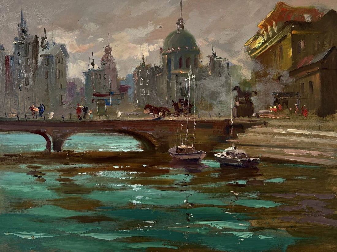 Oil painting Busy city streets Yuriy Suprunchuk - 3