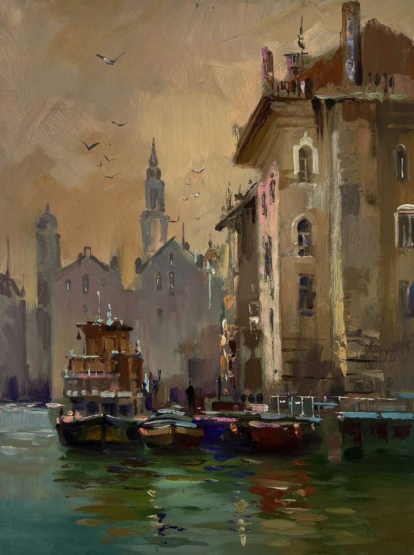 Oil painting City sailboats Yuriy Suprunchuk - 3