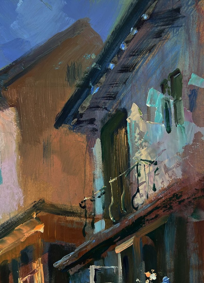 Oil painting A couple walks through the city streets Yuriy Suprunchuk - 4