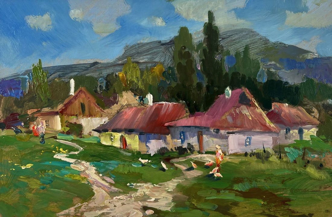 Oil painting Village among the mountains Yuriy Suprunchuk - 3