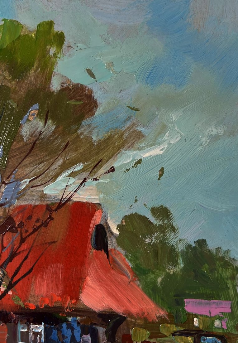 Oil painting Geese in the village Yuriy Suprunchuk - 4