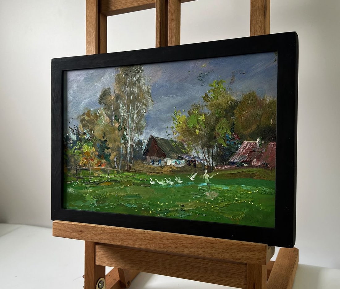 Oil painting Country geese Yuriy Suprunchuk - 2