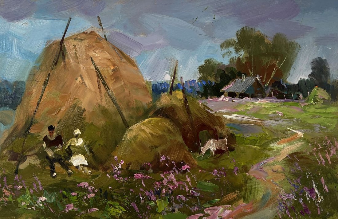 Oil painting The village was covered by a clouds Yuriy Suprunchuk - 3