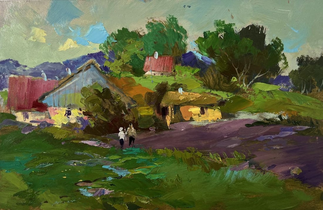 Oil painting The road to the village Yuriy Suprunchuk - 3