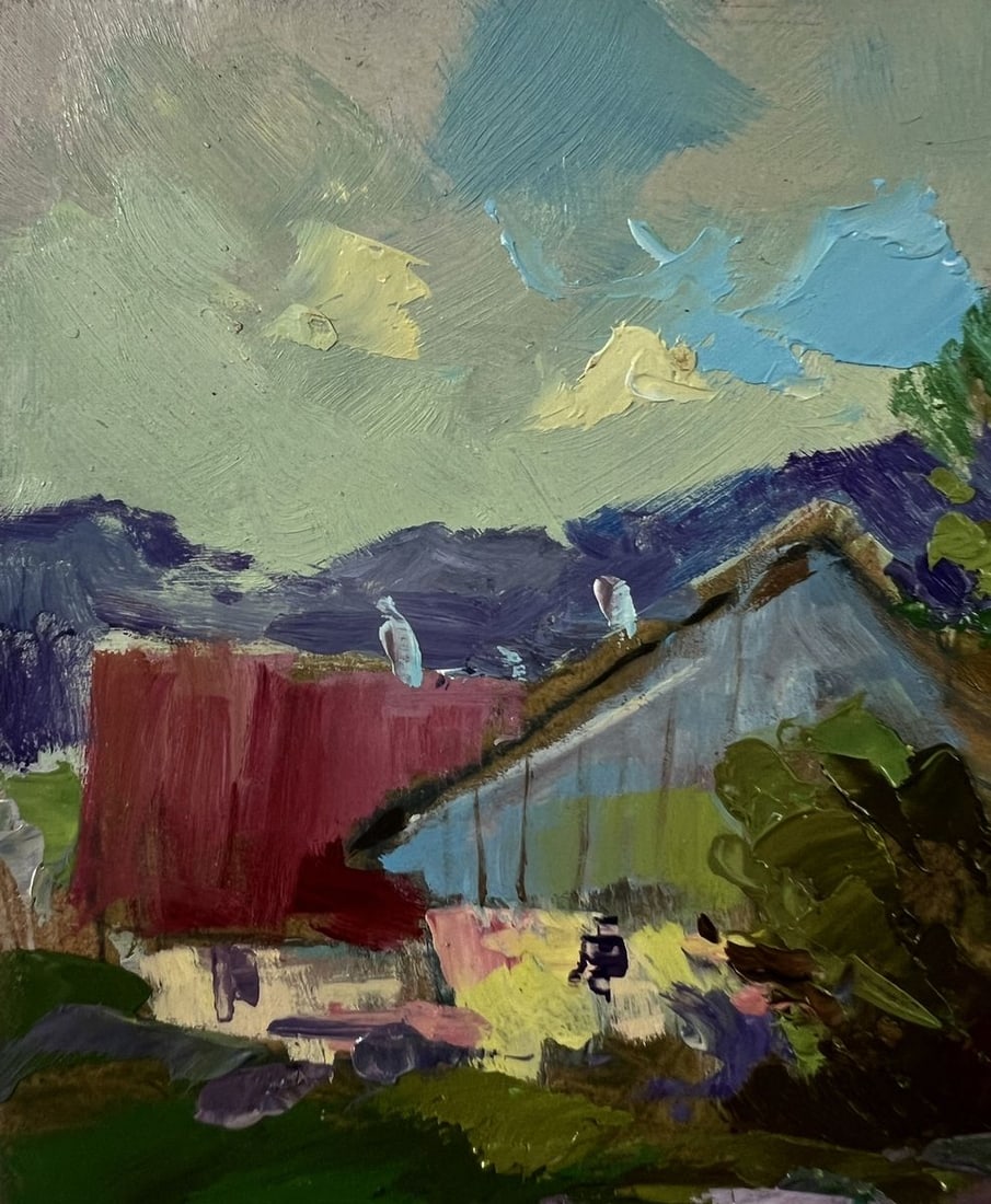 Oil painting The road to the village Yuriy Suprunchuk - 6