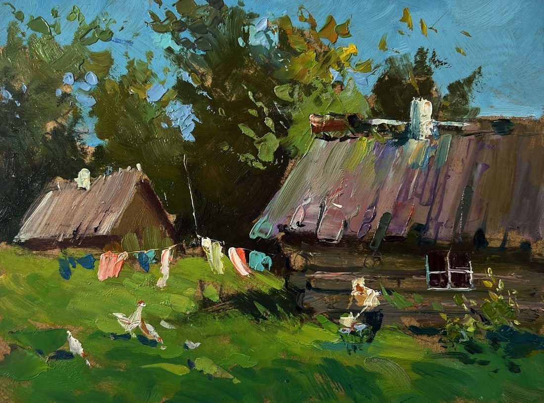 Oil painting Quiet village life Yuriy Suprunchuk - 3