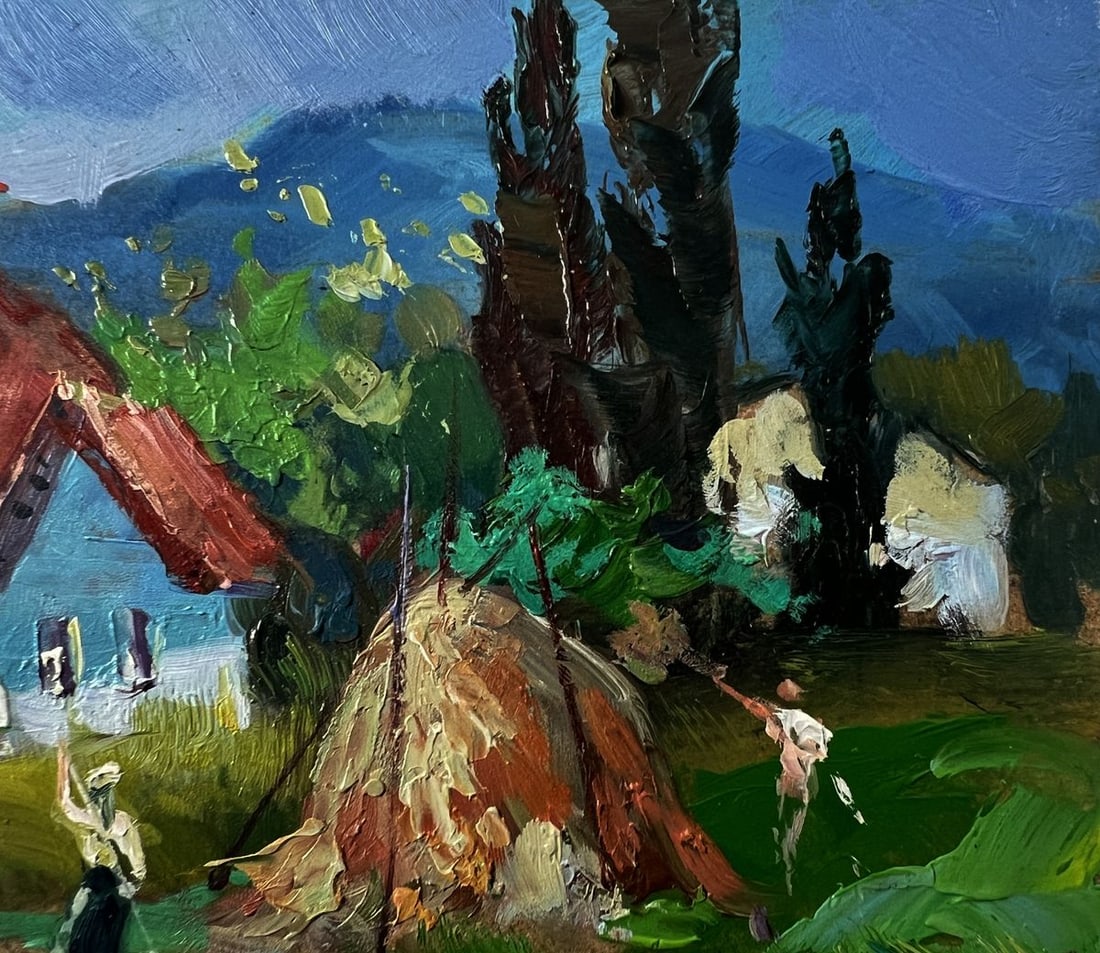 Oil painting A village near the mountains Yuriy Suprunchuk - 4