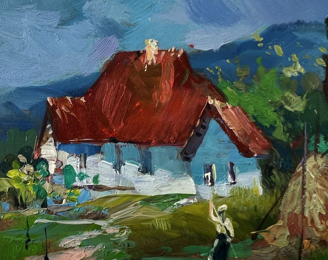 Oil painting A village near the mountains Yuriy Suprunchuk - 7