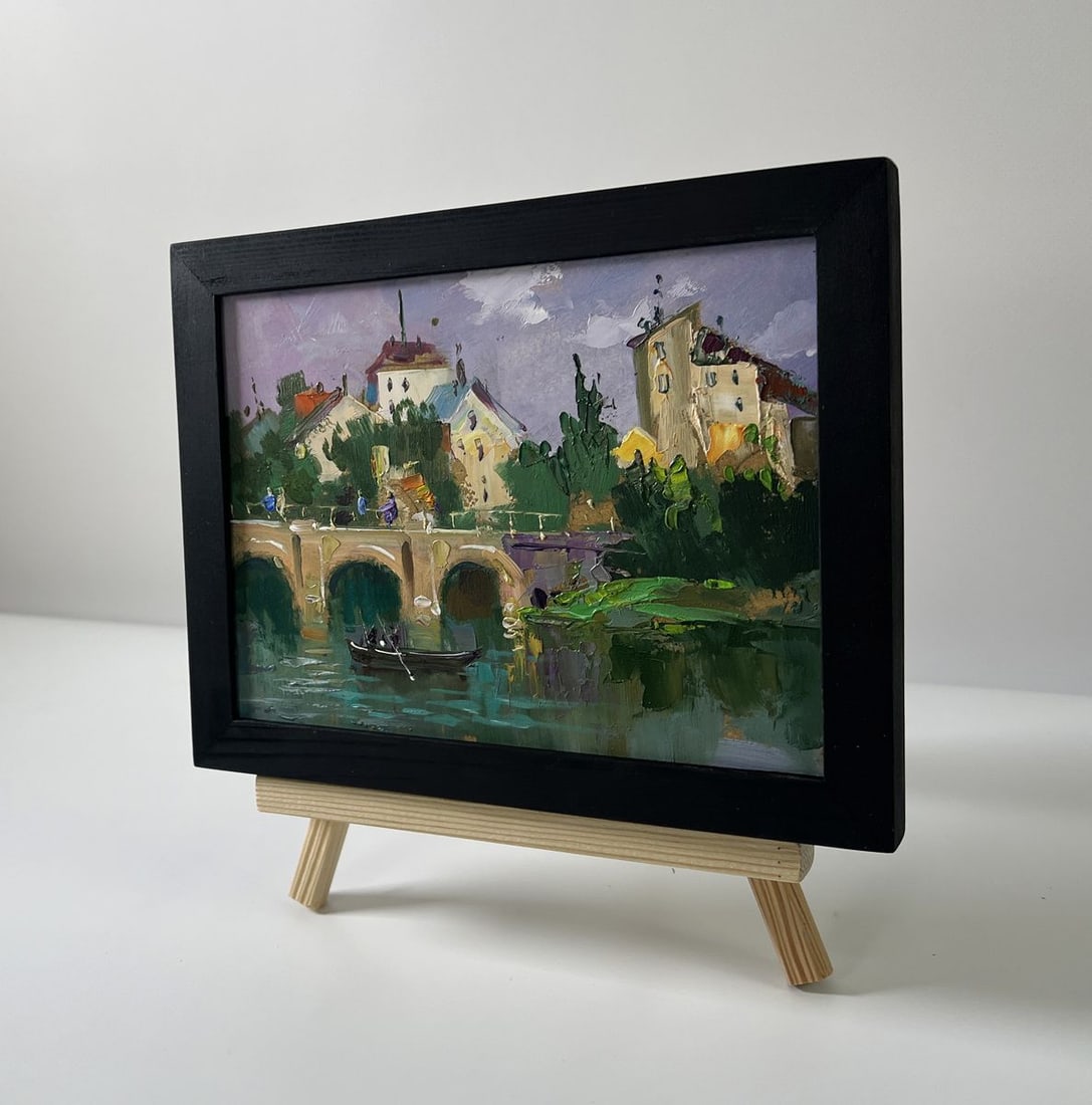 Oil painting City bridge Yuriy Suprunchuk - 2