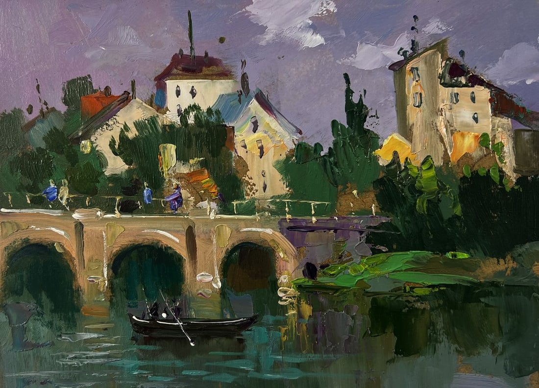 Oil painting City bridge Yuriy Suprunchuk - 3