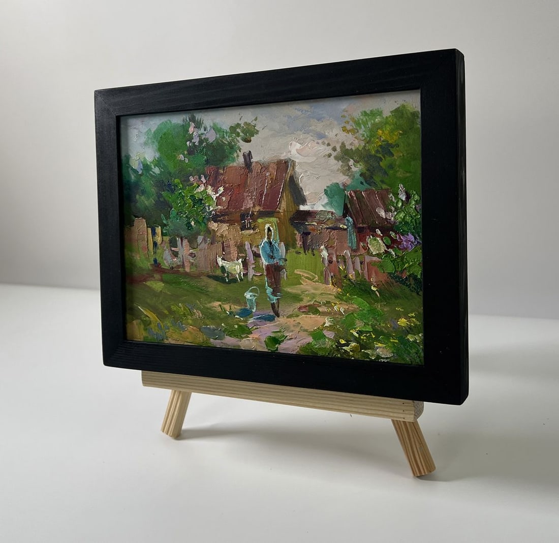 Oil painting Yard in the village Yuriy Suprunchuk - 2