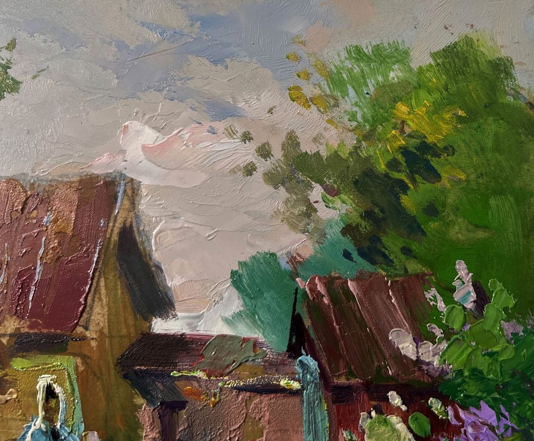 Oil painting Yard in the village Yuriy Suprunchuk - 4