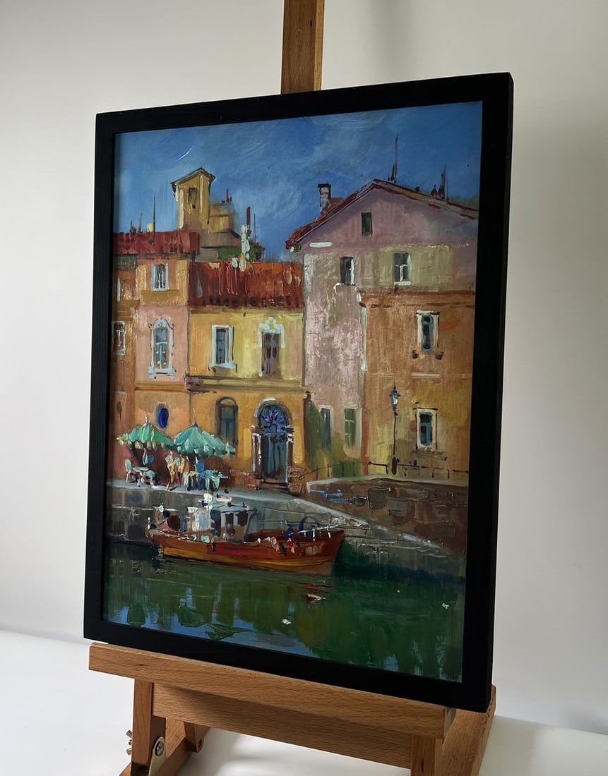 Oil painting City with boats Yuriy Suprunchuk - 2