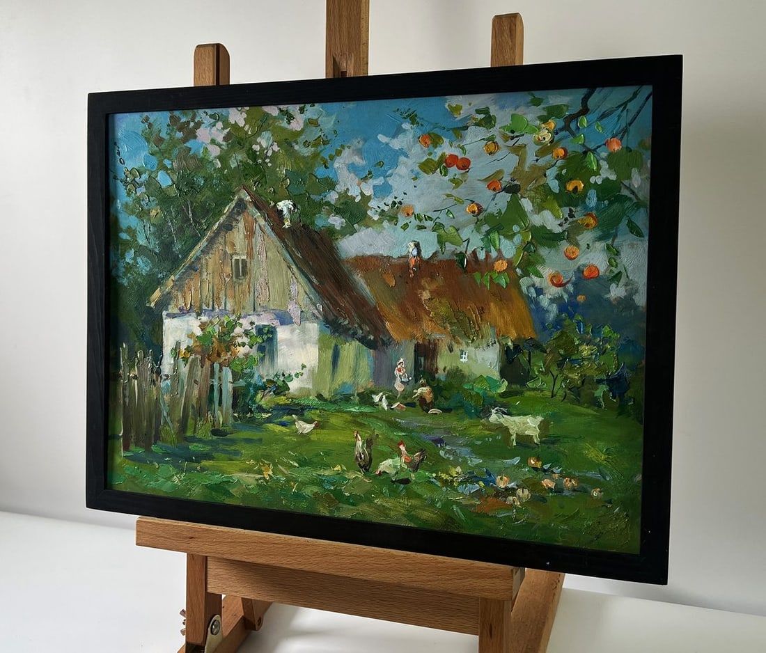 Oil painting Village with animals Yuriy Suprunchuk - 2