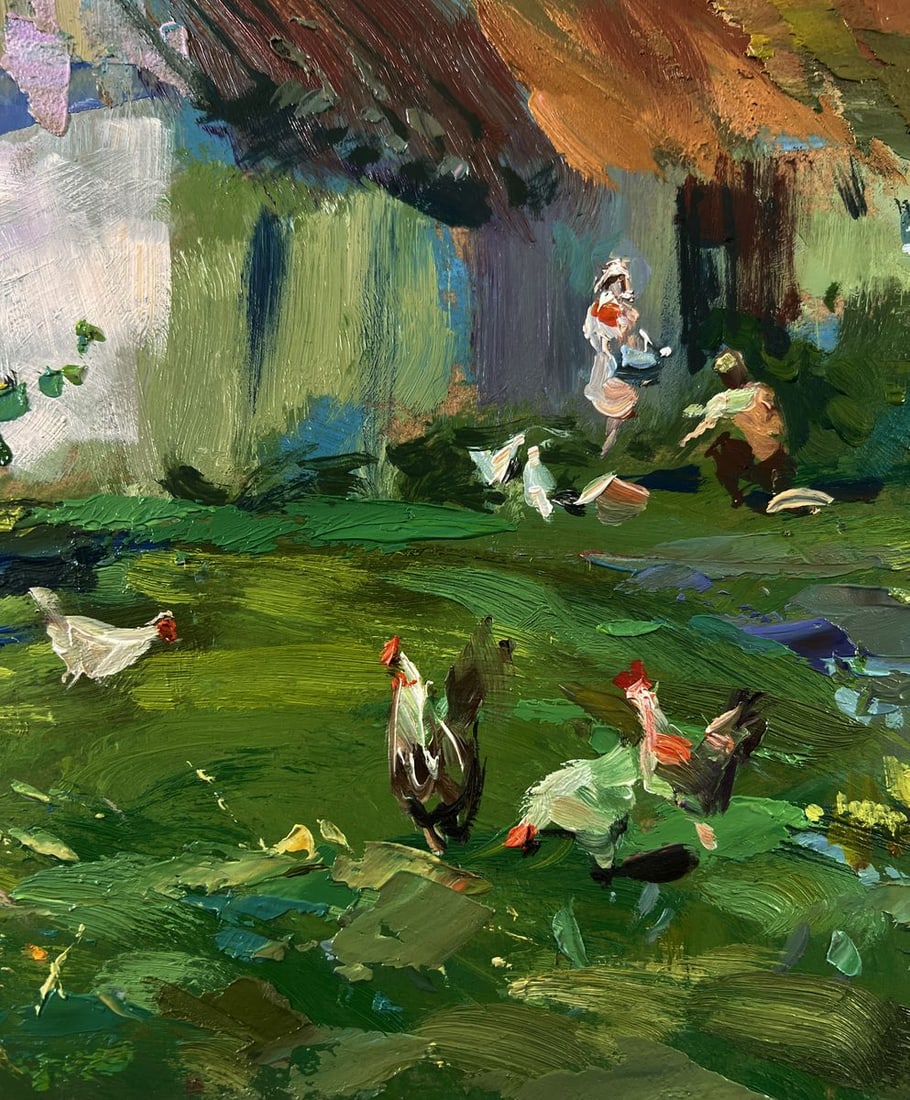 Oil painting Village with animals Yuriy Suprunchuk - 8