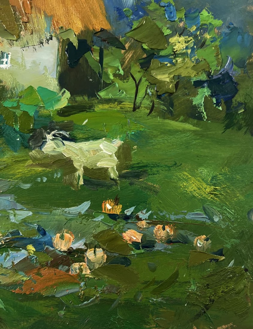 Oil painting Village with animals Yuriy Suprunchuk - 9