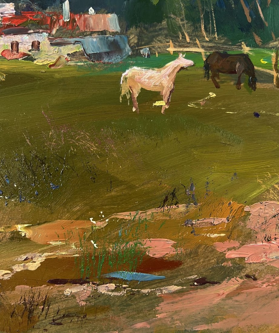 Oil painting Village with horses Yuriy Suprunchuk - 7