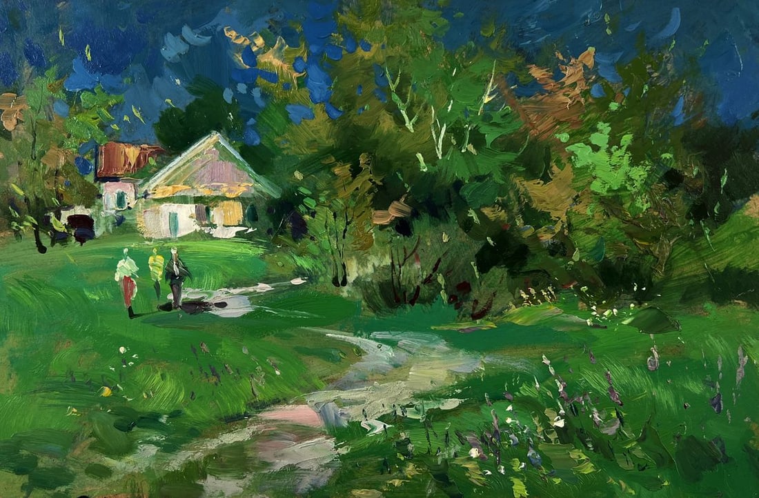 Oil painting The path leading to the village Yuriy Suprunchuk - 3