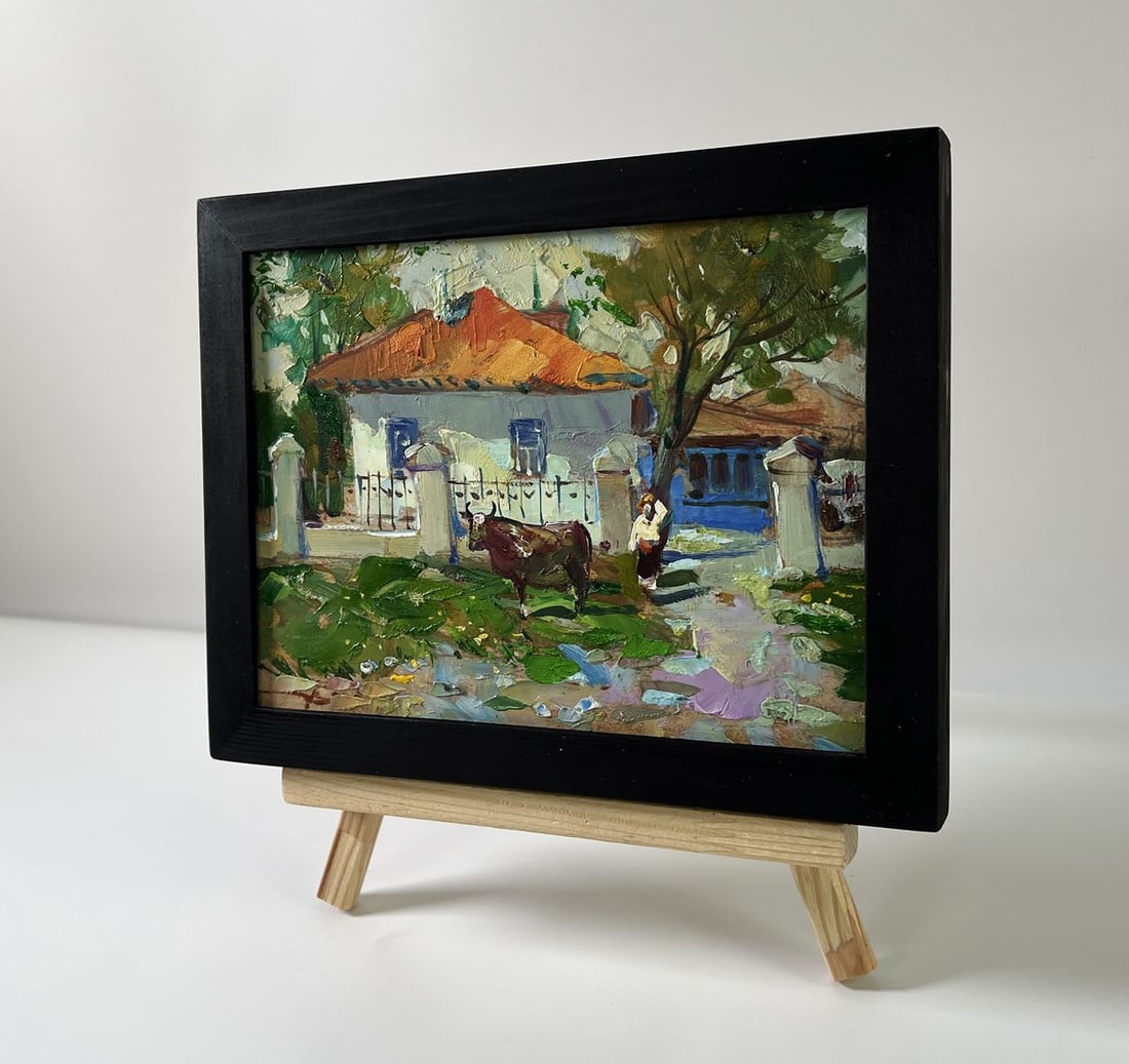 Oil painting A cow near the house Yuriy Suprunchuk - 2