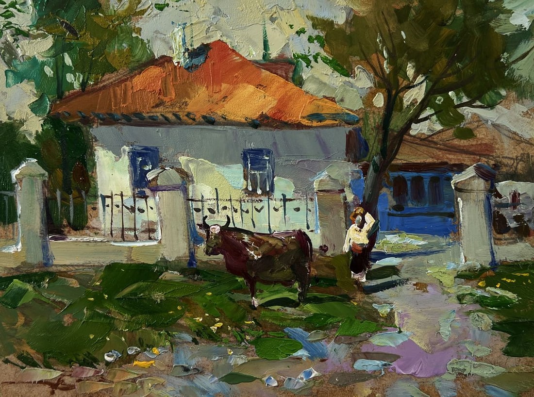 Oil painting A cow near the house Yuriy Suprunchuk - 3