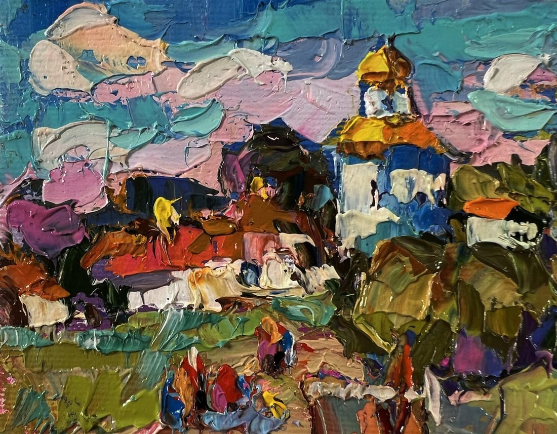 Oil painting Village festive day Oksana Ivanyuk - 7