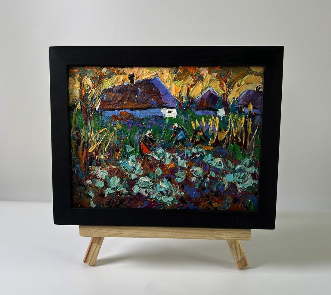 Oil painting Country garden Oleksiy Ivanyuk: Title: Oil painting Country garden Oleksiy Ivanyuk Description: No.AAA5791The Oil painting Canvas titled "Country garden" is a vivid celebration of rural life, bringing to the viewer a strikingly colo