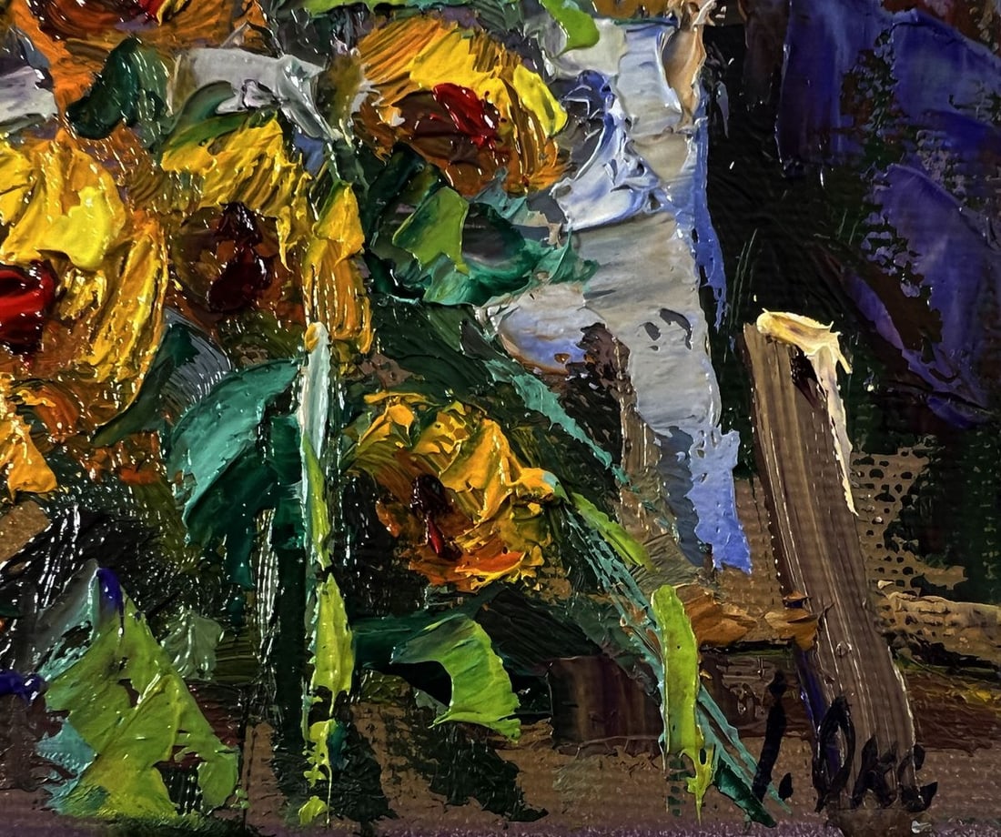 Oil painting Evening sunflowers Oksana Ivanyuk - 5