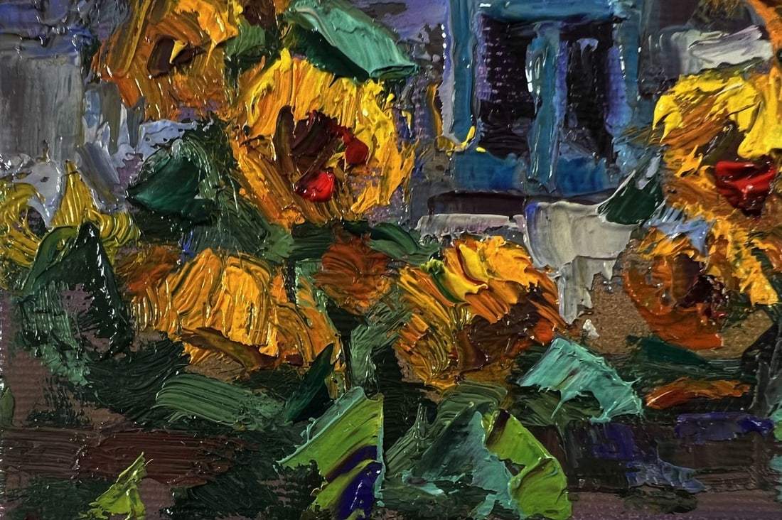 Oil painting Evening sunflowers Oksana Ivanyuk - 6