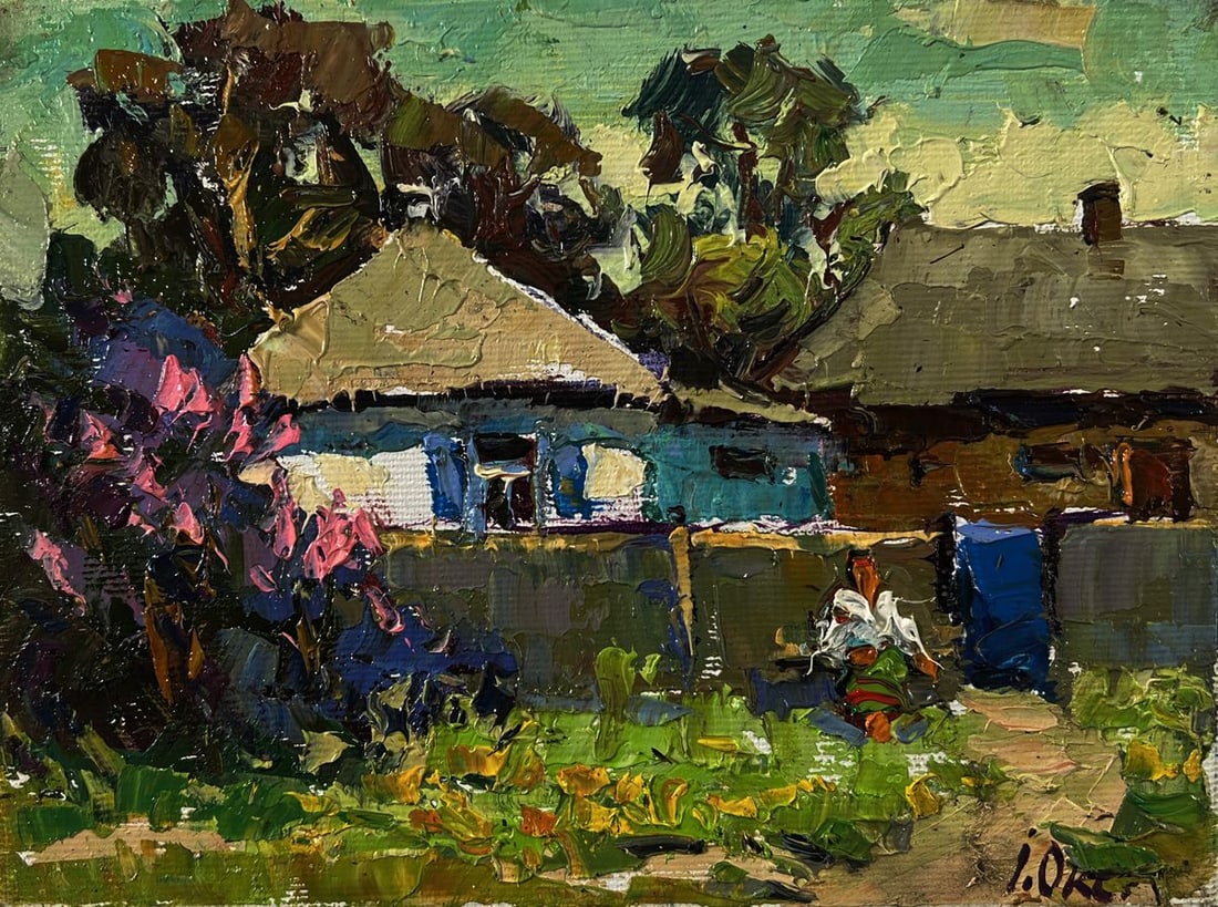 Oil painting Warm day in the village Oksana Ivanyuk - 3