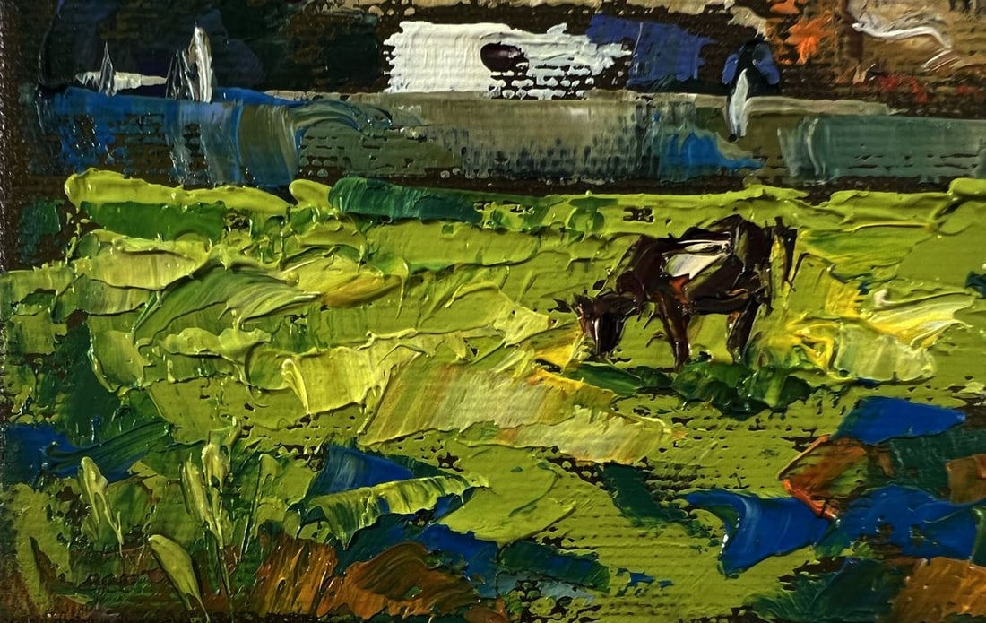 Oil painting Quiet village life Oksana Ivanyuk - 6