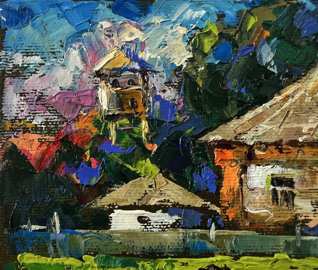 Oil painting Quiet village life Oksana Ivanyuk - 7