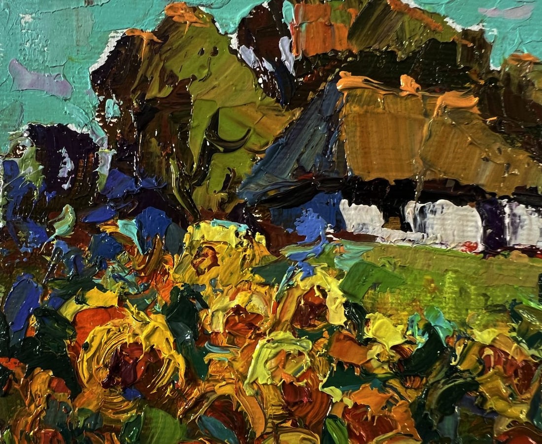 Oil painting Rural sunflowers Oksana Ivanyuk - 7