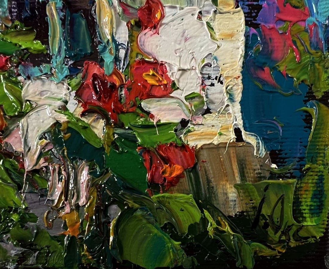 Oil painting Flowers near the house Oksana Ivanyuk - 5