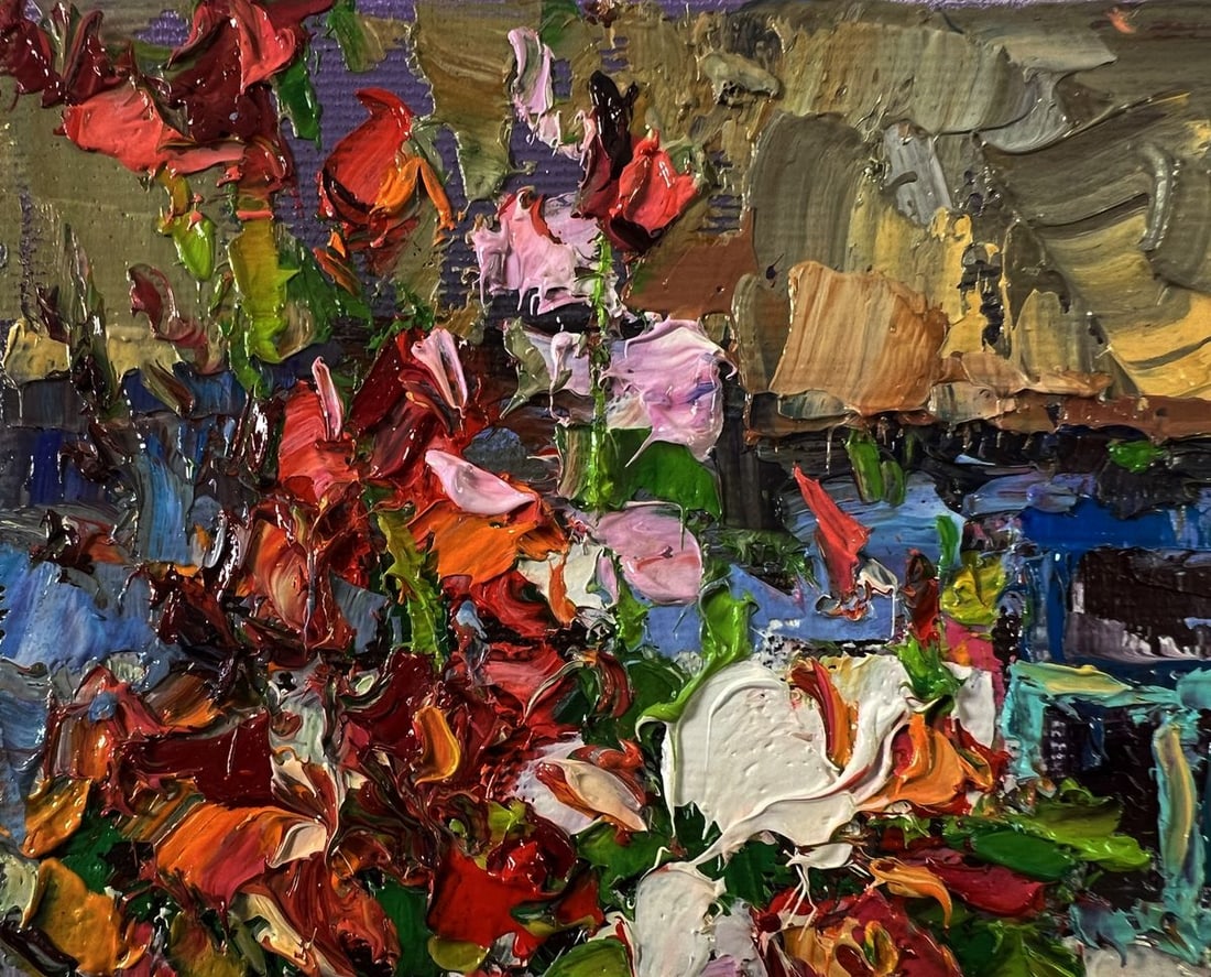 Oil painting Flowers near the house Oksana Ivanyuk - 7