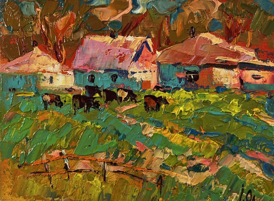 Oil painting Cows on a walk Oleksiy Ivanyuk - 3