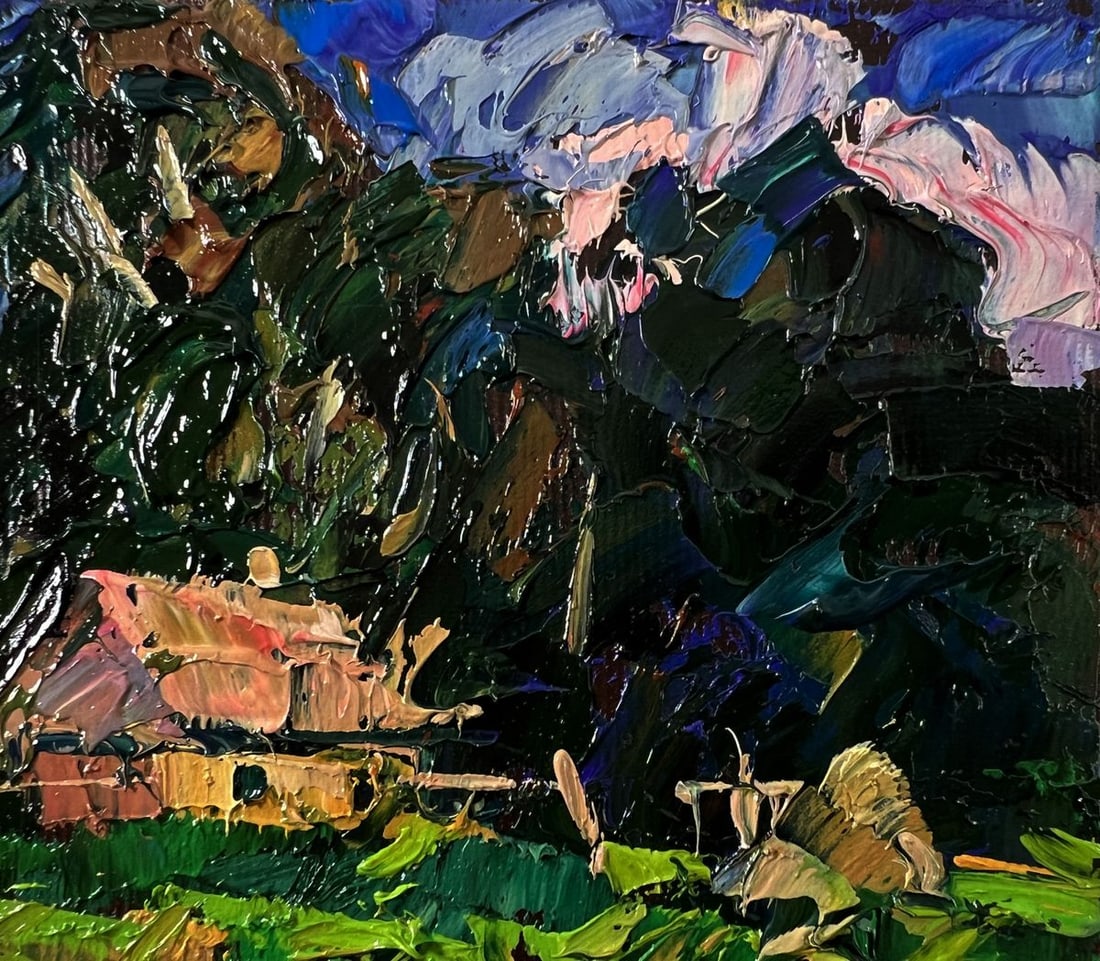 Oil painting A lonely house in a field Oleksiy Ivanyuk - 4