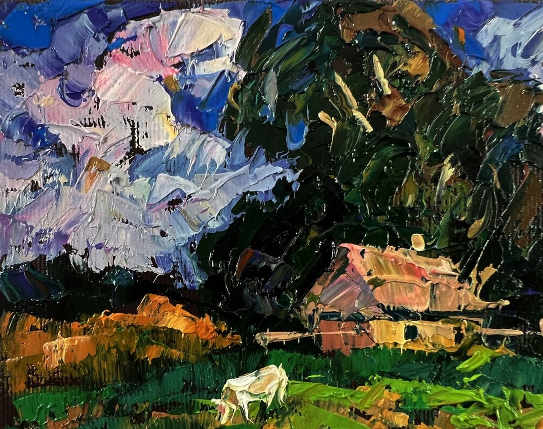 Oil painting A lonely house in a field Oleksiy Ivanyuk - 7
