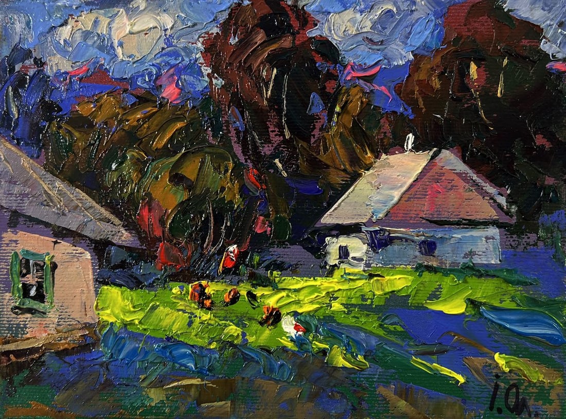 Oil painting Village life in silence Oleksiy Ivanyuk - 3