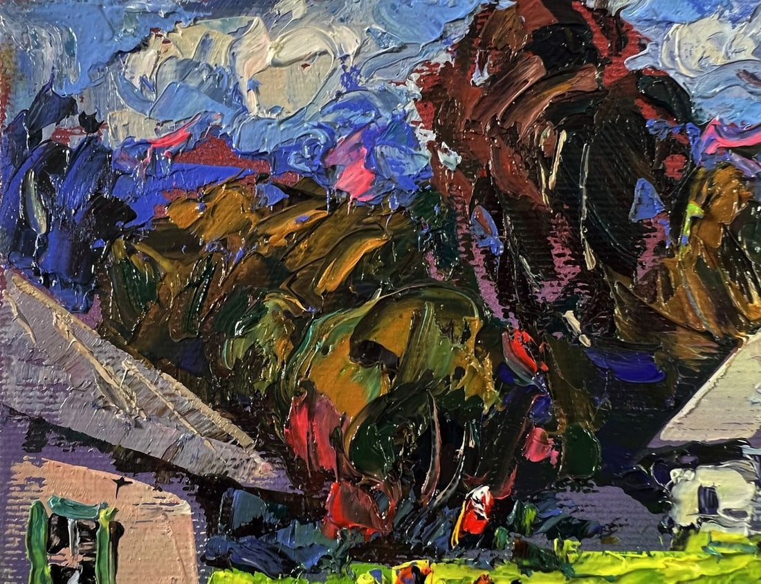 Oil painting Village life in silence Oleksiy Ivanyuk - 7