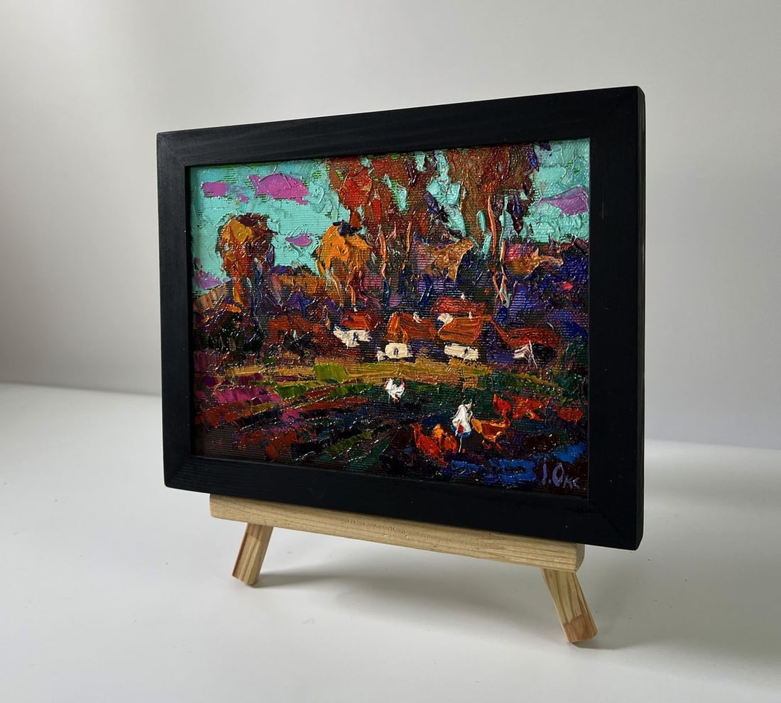 Oil painting Evening village Oksana Ivanyuk - 2