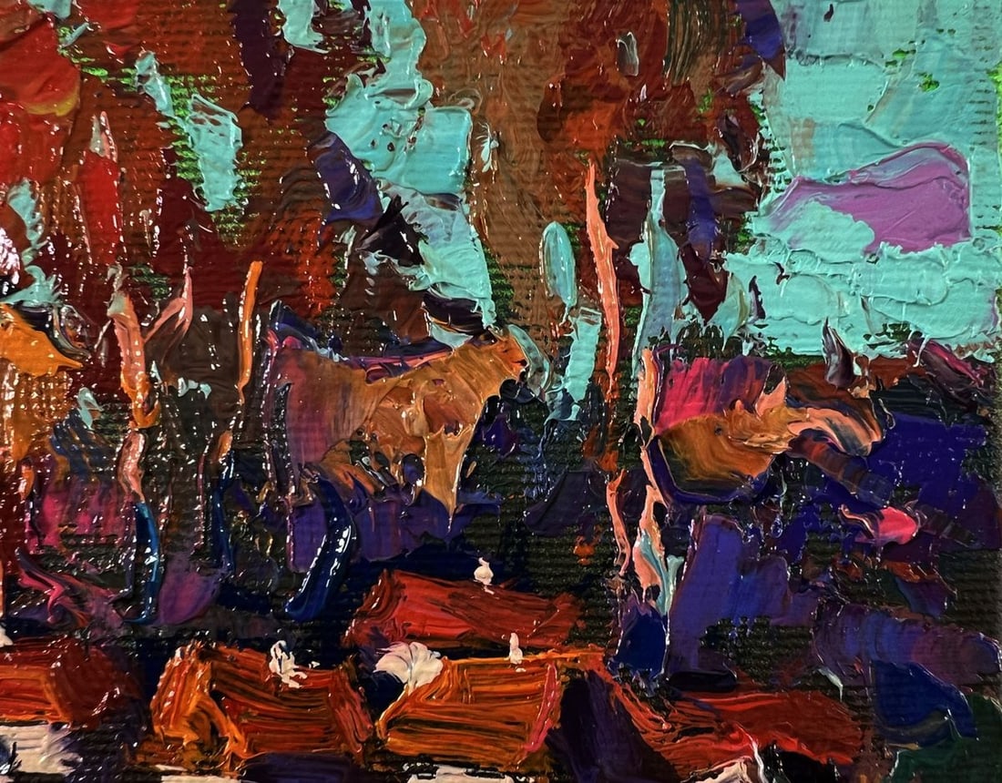 Oil painting Evening village Oksana Ivanyuk - 4