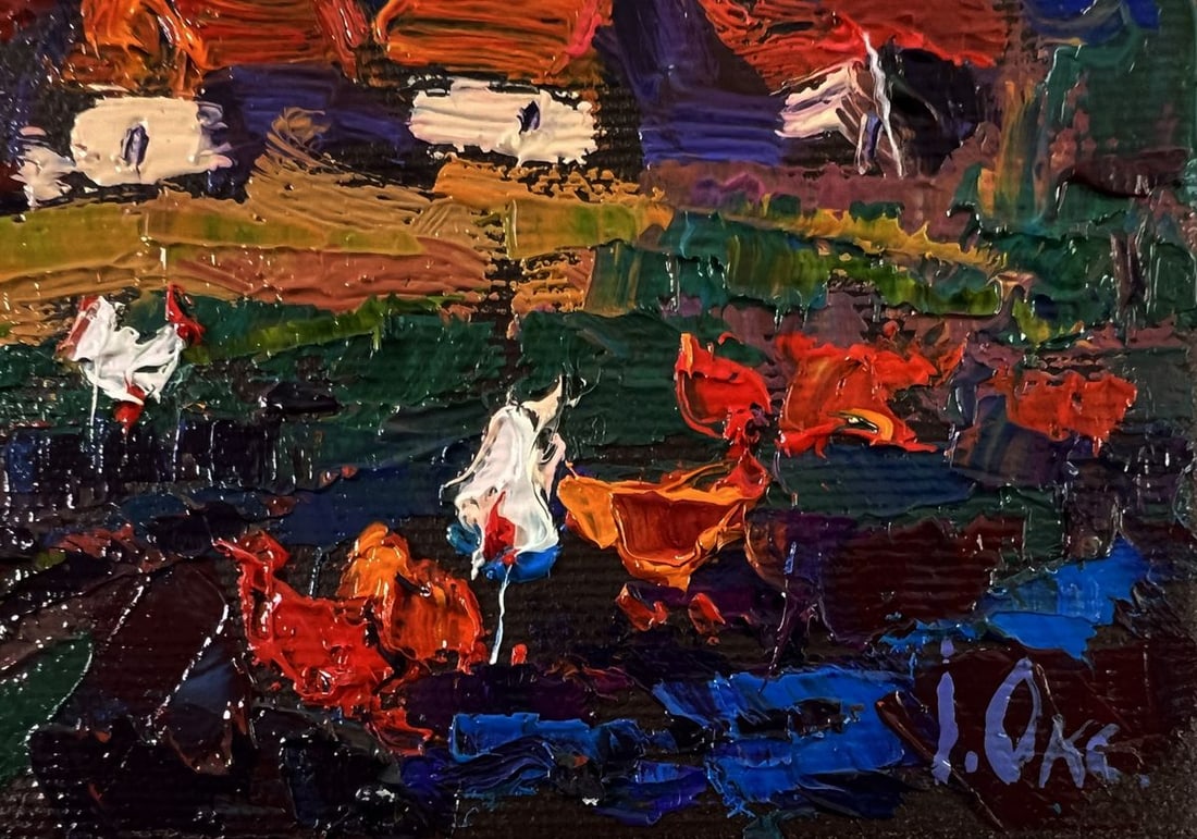 Oil painting Evening village Oksana Ivanyuk - 5