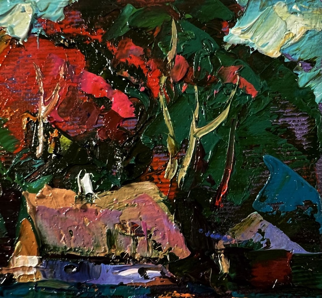 Oil painting Village in the rays of the sun Oleksiy Ivanyuk - 4