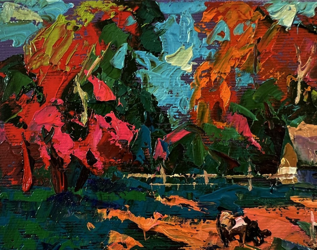 Oil painting Village in the rays of the sun Oleksiy Ivanyuk - 7