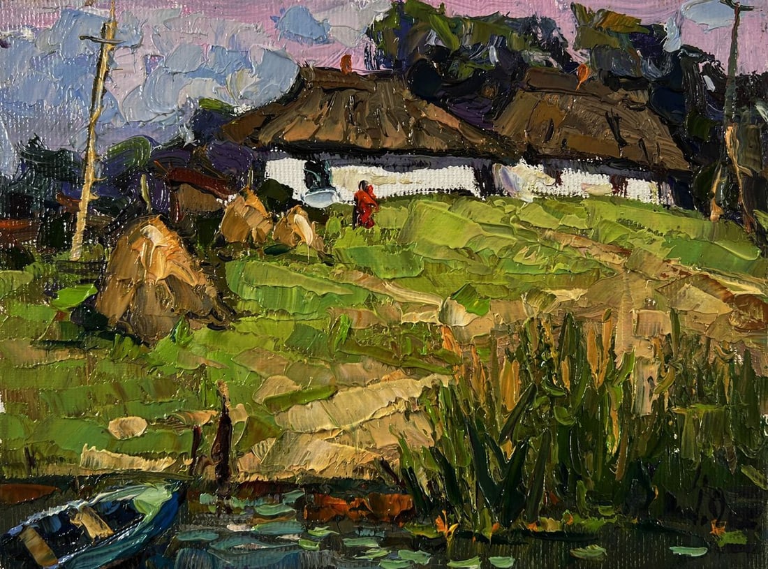 Oil painting Village near the swamps Oksana Ivanyuk - 3