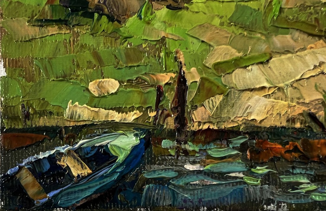 Oil painting Village near the swamps Oksana Ivanyuk - 6