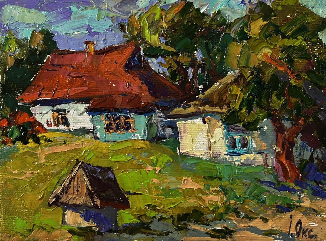 Oil painting Quiet village courtyard Oksana Ivanyuk - 3